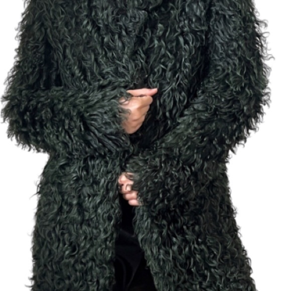 Authentic GUCCI Tom Ford 2014 Curly Shearling Fur Green Jacket Coat Med FRE GIFT - Picture 11 of 16